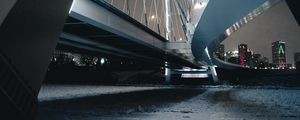 Preview wallpaper bridge, construction, architecture, city, night