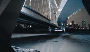 Preview wallpaper bridge, construction, architecture, city, night