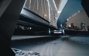 Preview wallpaper bridge, construction, architecture, city, night