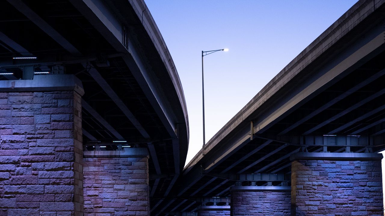 Wallpaper bridge, construction, architecture, lamppost