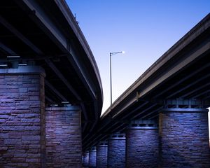 Preview wallpaper bridge, construction, architecture, lamppost