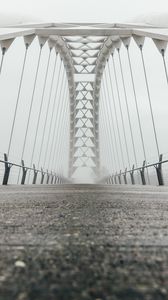 Preview wallpaper bridge, construction, architecture, fog, white