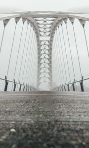 Preview wallpaper bridge, construction, architecture, fog, white