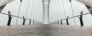 Preview wallpaper bridge, construction, architecture, fog, white