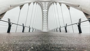 Preview wallpaper bridge, construction, architecture, fog, white