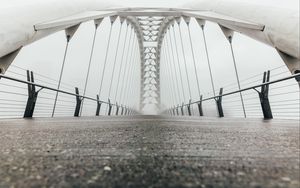 Preview wallpaper bridge, construction, architecture, fog, white