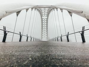 Preview wallpaper bridge, construction, architecture, fog, white