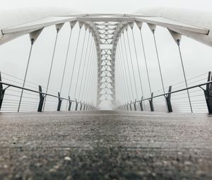 Preview wallpaper bridge, construction, architecture, fog, white