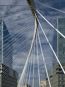 Preview wallpaper bridge, construction, buildings, sky, architecture