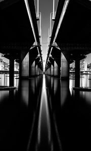 Preview wallpaper bridge, construction, bw, architecture