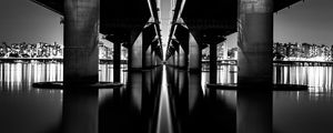 Preview wallpaper bridge, construction, bw, architecture