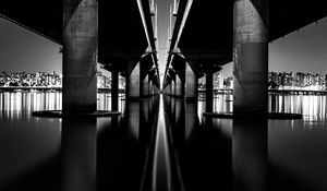 Preview wallpaper bridge, construction, bw, architecture