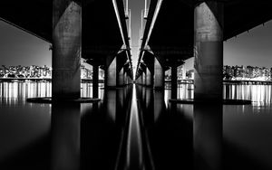 Preview wallpaper bridge, construction, bw, architecture