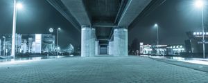 Preview wallpaper bridge, construction, concrete, architecture, night