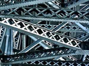 Preview wallpaper bridge, construction, metal, bottom view
