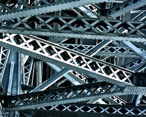 Preview wallpaper bridge, construction, metal, bottom view