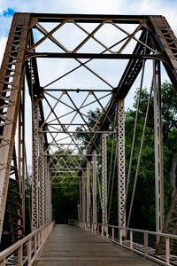 Preview wallpaper bridge, construction, metal, trees