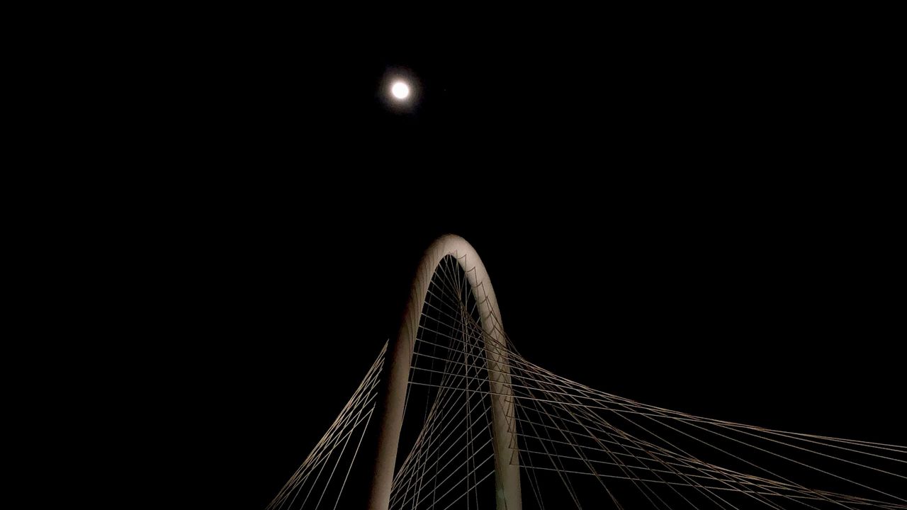 Wallpaper bridge, construction, moon, darkness, architecture