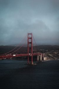 Preview wallpaper bridge, construction, sea, mountains, water