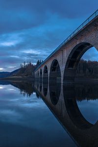 Preview wallpaper bridge, construction, water, reflection, twilight