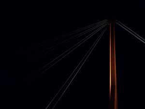 Preview wallpaper bridge, dark, night, construction