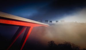 Preview wallpaper bridge, fog, buildings, city