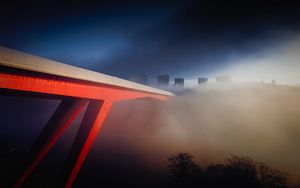 Preview wallpaper bridge, fog, buildings, city