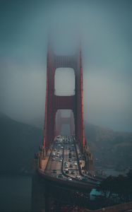 Preview wallpaper bridge, fog, city, movement