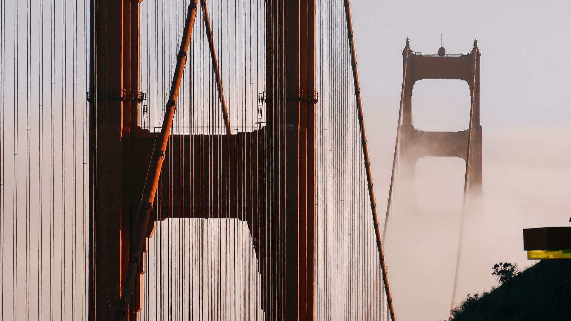 Download Wallpaper 1920x1080 Bridge Fog Clouds San Francisco Usa