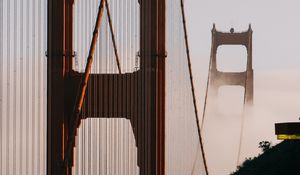 Preview wallpaper bridge, fog, clouds, san francisco, usa