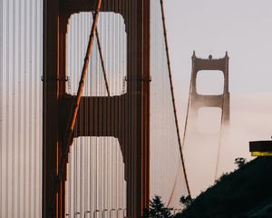 Preview wallpaper bridge, fog, clouds, san francisco, usa