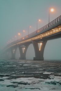 Preview wallpaper bridge, fog, ice, cranny, lights