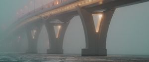 Preview wallpaper bridge, fog, ice, cranny, lights