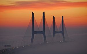 Preview wallpaper bridge, fog, light, sky