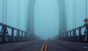 Preview wallpaper bridge, fog, lights, traffic, city