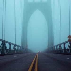 Preview wallpaper bridge, fog, lights, traffic, city