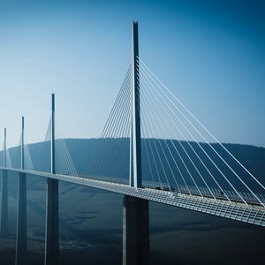 Preview wallpaper bridge, fog, river, construction