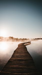 Preview wallpaper bridge, fog, water, distance