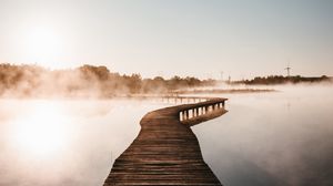 Preview wallpaper bridge, fog, water, distance