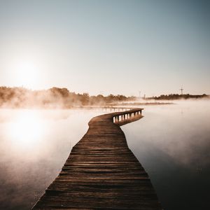 Preview wallpaper bridge, fog, water, distance