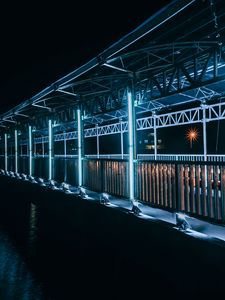 Preview wallpaper bridge, harbor bridge, vietnam, night