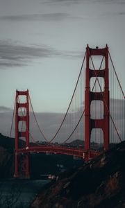 Preview wallpaper bridge, hills, dusk, city, san francisco