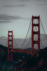 Preview wallpaper bridge, hills, dusk, city, san francisco