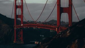 Preview wallpaper bridge, hills, dusk, city, san francisco