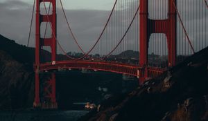 Preview wallpaper bridge, hills, dusk, city, san francisco