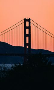 Preview wallpaper bridge, hills, evening, sea