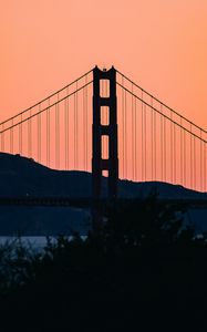 Preview wallpaper bridge, hills, evening, sea
