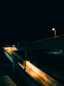 Preview wallpaper bridge, lantern, night, dark
