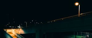 Preview wallpaper bridge, lantern, night, dark