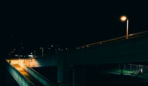 Preview wallpaper bridge, lantern, night, dark